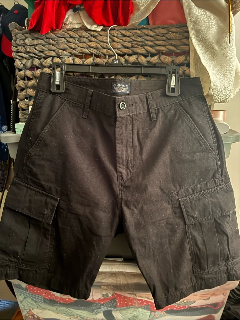 Signature by Levi Strauss Men's Black Cargo Shorts